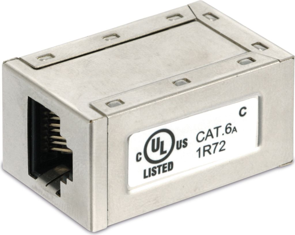 S-Impuls Modular-Verbinder 8P8C Cat.6a, geschirmt, RJ45 Buchse-Buchse, Metall, 1 Stk.