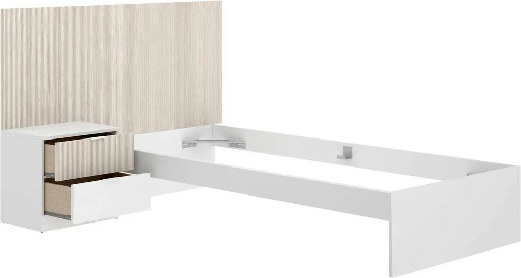 Guillermo Lit Simple Blanc 90x190 cm - Structure de Lit Robuste Design