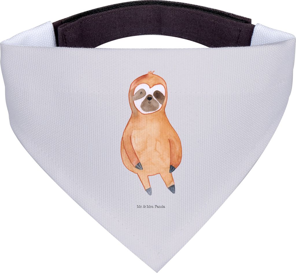 Mr. & Mrs. Panda Bandana Faultier Zufrieden - Grau Pastell - Geschenk, Glück, Halstuch für Hund, Hunde Hals Tuch, Ruhe, Lieblingstier, Frieden, D...