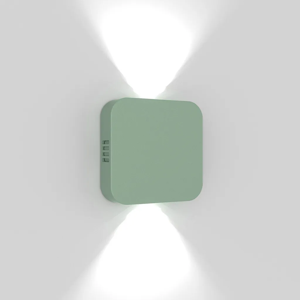 Applique LED IP54 anti-corrosion pour façade extérieure coloris sauge