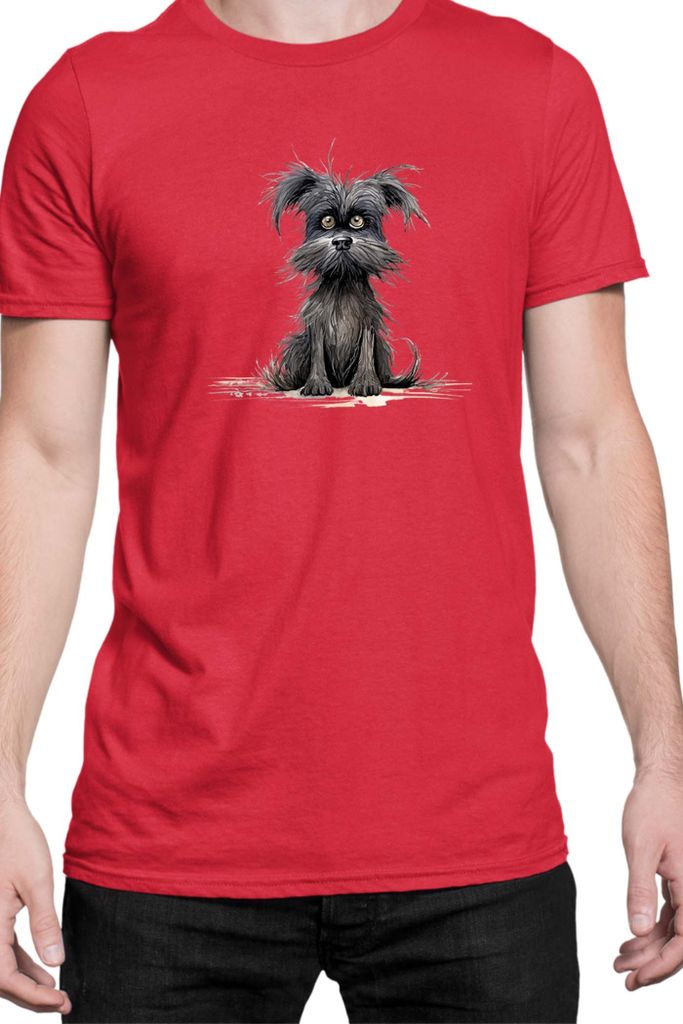 Herren T-Shirt Funny Dogs Breeds Affenpinscher Dog Breed, Man M / Rot