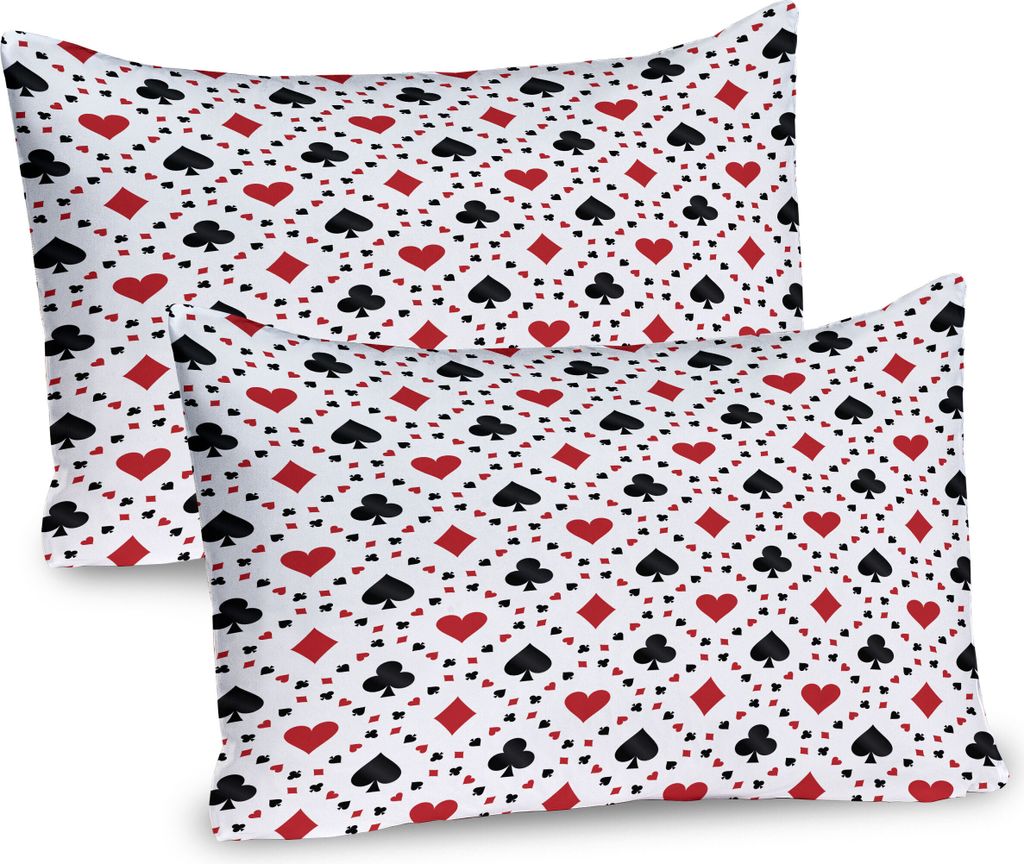 ABAKUHAUS Kasino Kissenbezug Packung mit 2, Poker Cards Werbung Urlaub Getaways Tourist Destinations Vergnügen Kunstdruck, Dekorativer Gedruckter ...