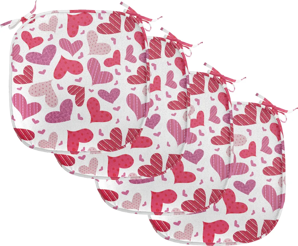 Cuscini Sedie 40x40 ABAKUHAUS Rosa Rubino Impermeabili - Set 4