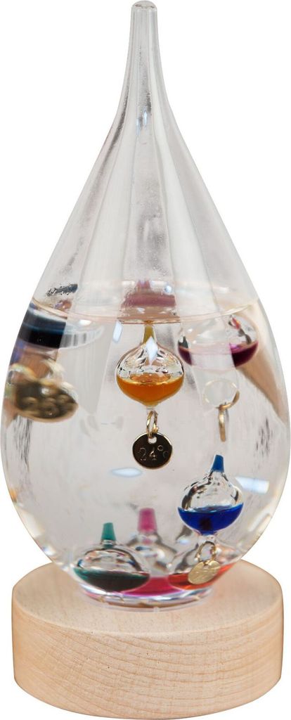 Termometro Galileo SIGRIS Decor And Go: Vetro, 4 Bolle, Fermacarte, Regalo