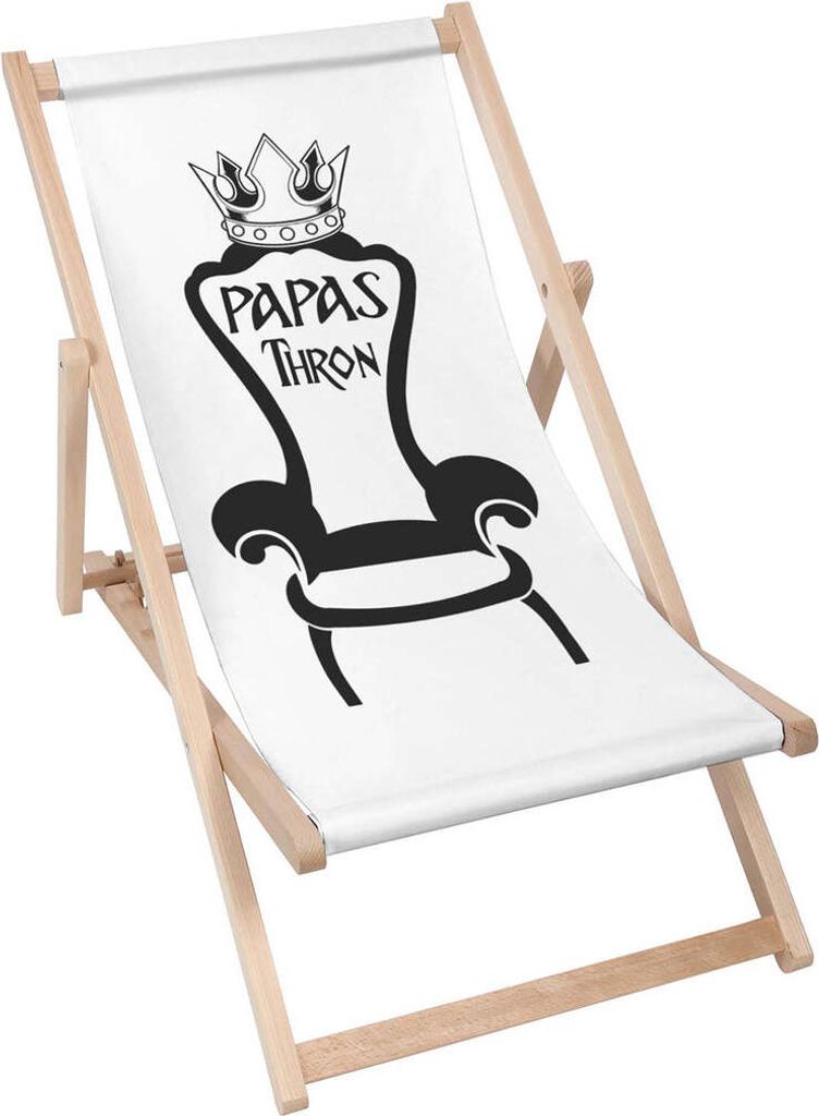 Dreamroots Liegestuhl klappbar Holz, Buchenholz bis zu 130 kg, Sonnenliege klappbar mit 3-stufiger Neigungsregulierung der Rückenlehne, Papas Thron