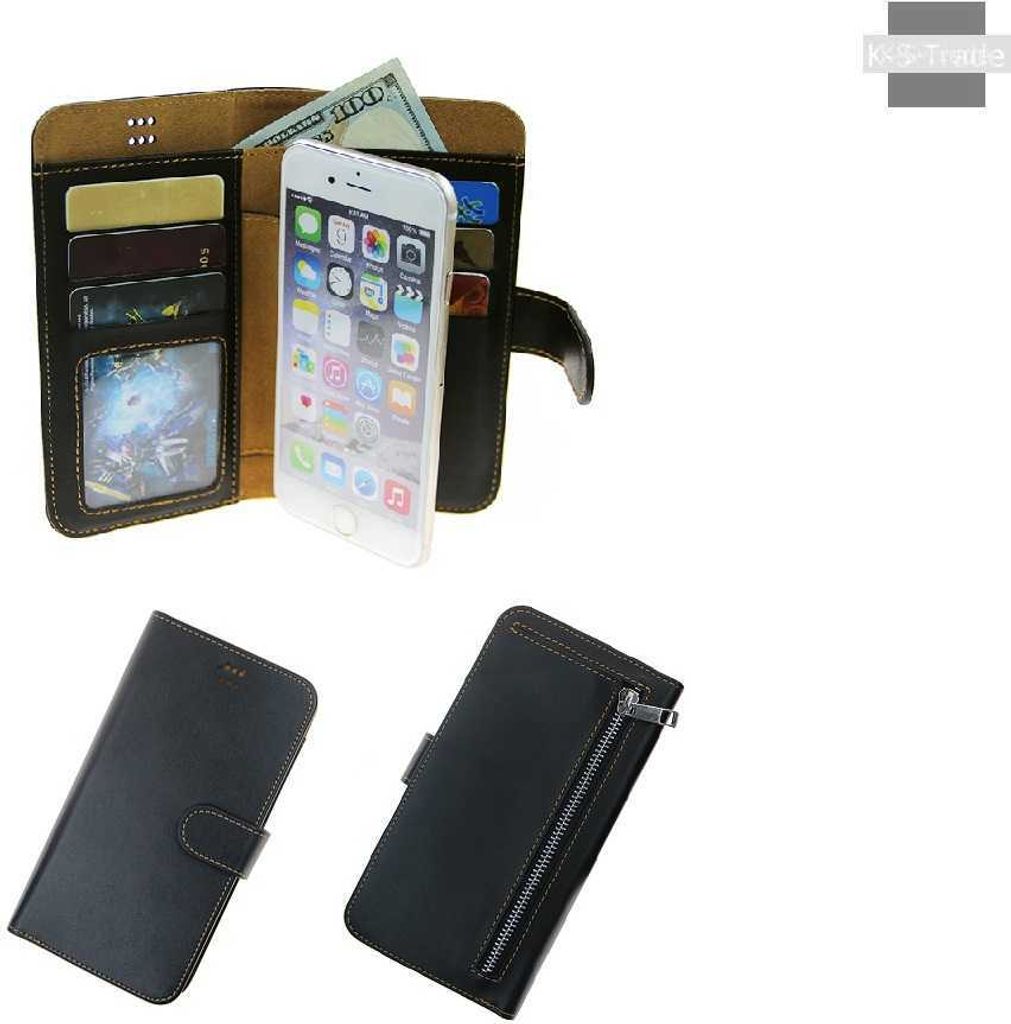 K-S-Trade Schutz Hülle kompatibel mit Huawei P Smart+ 2019 Klapphülle Case Phone cover Slim Handytasche Handy Hülle schwarz aus Kunstleder (1 Stk)