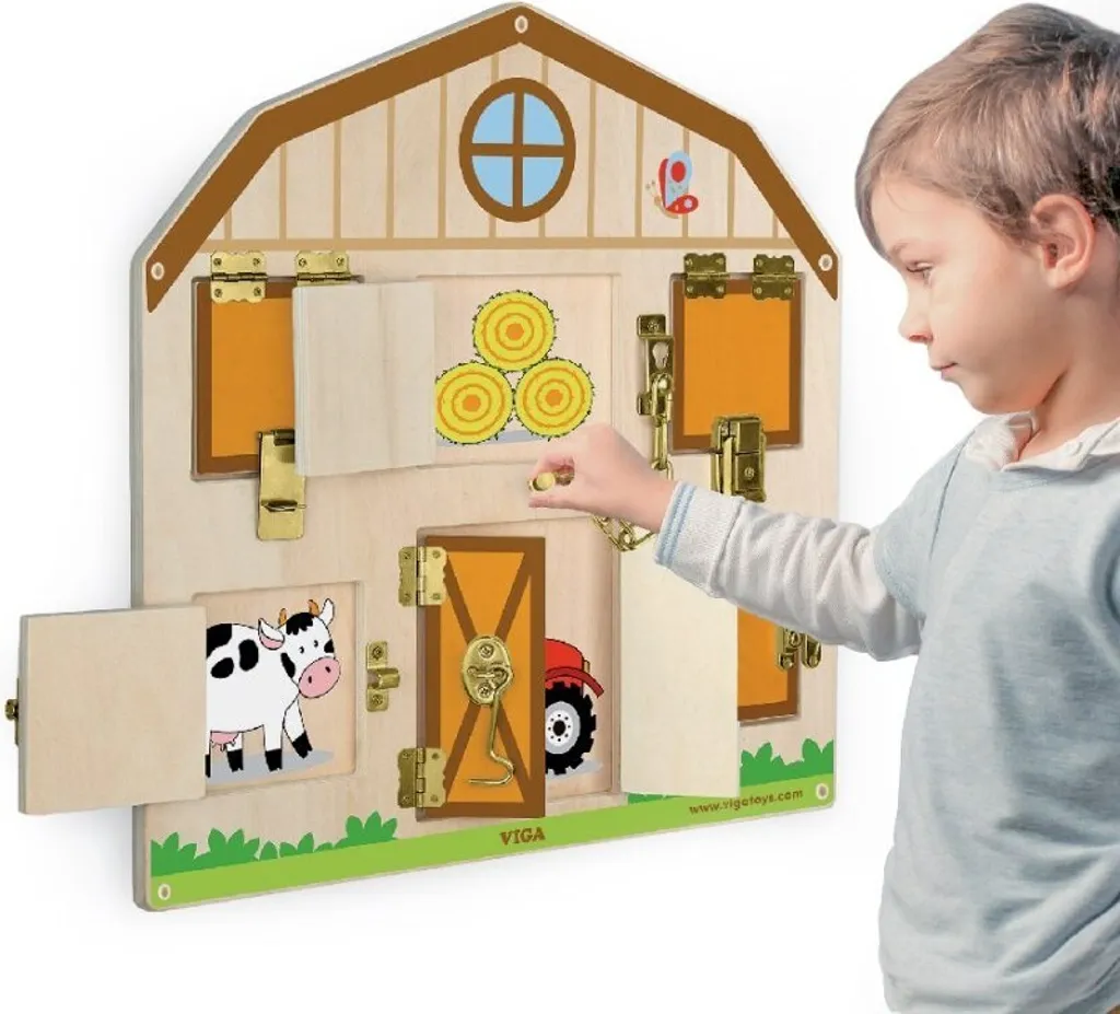 Tableau éducatif Ferme Viga 51627 avec 4 types de fermetures inox