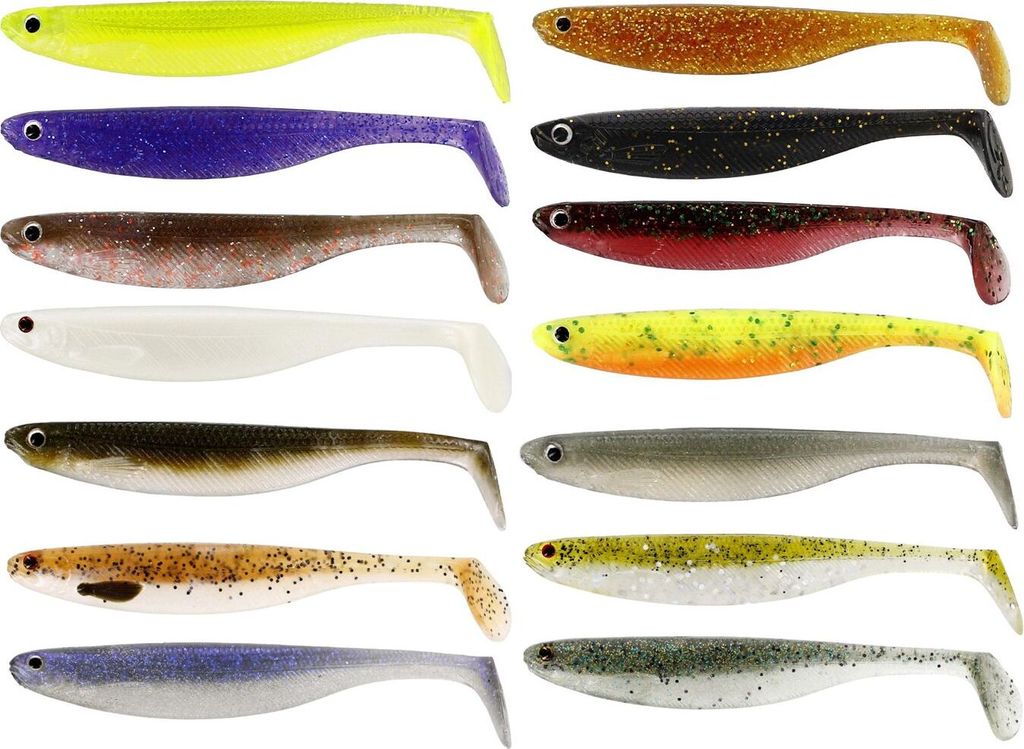 Westin Shadteez Slim 5cm 1g - 4 Gummifische, Farbe:Dark Water Mix 14