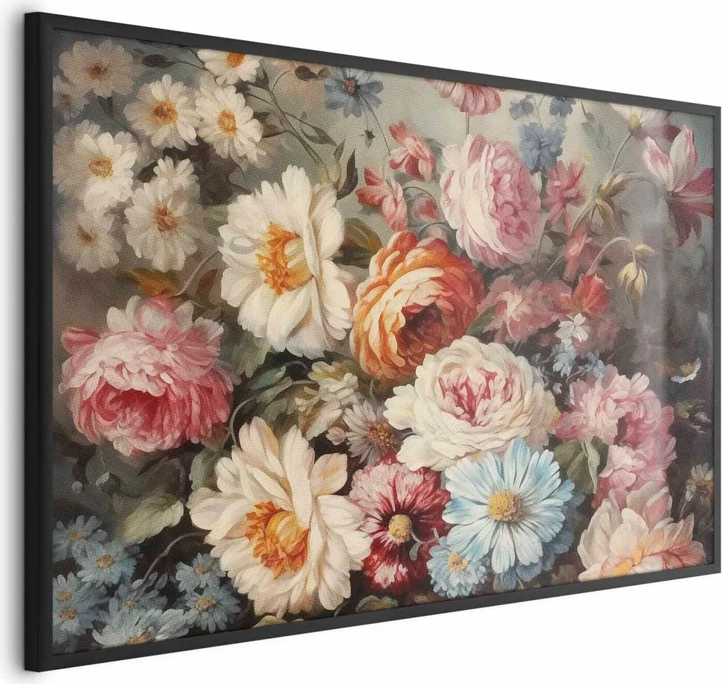 Quadro Botanico 60x40 cm con Cornice Nera Moderna - Design Giardino