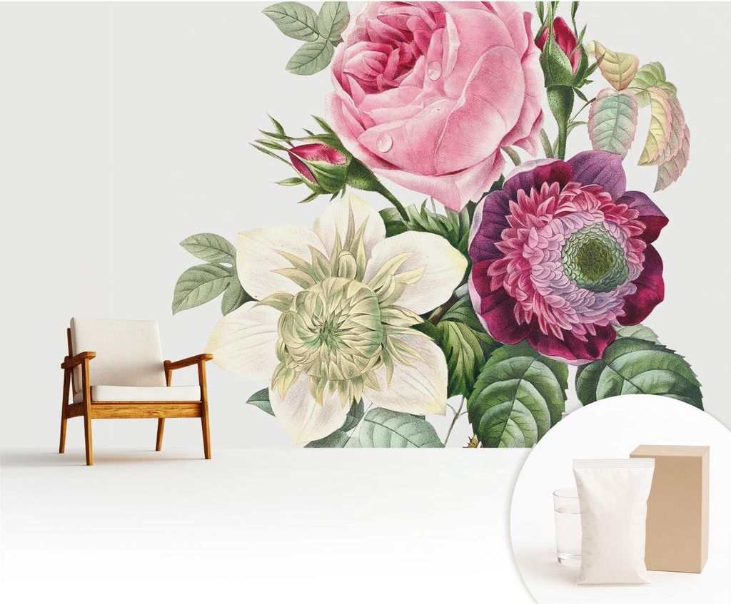Fototapete - 416x254 cm - Tapete - Wandtapete - Wandbilder - Dekofolie - Tapete Folie - Wand - Dekoration - Wohnzimmer - Blumenstrauß
