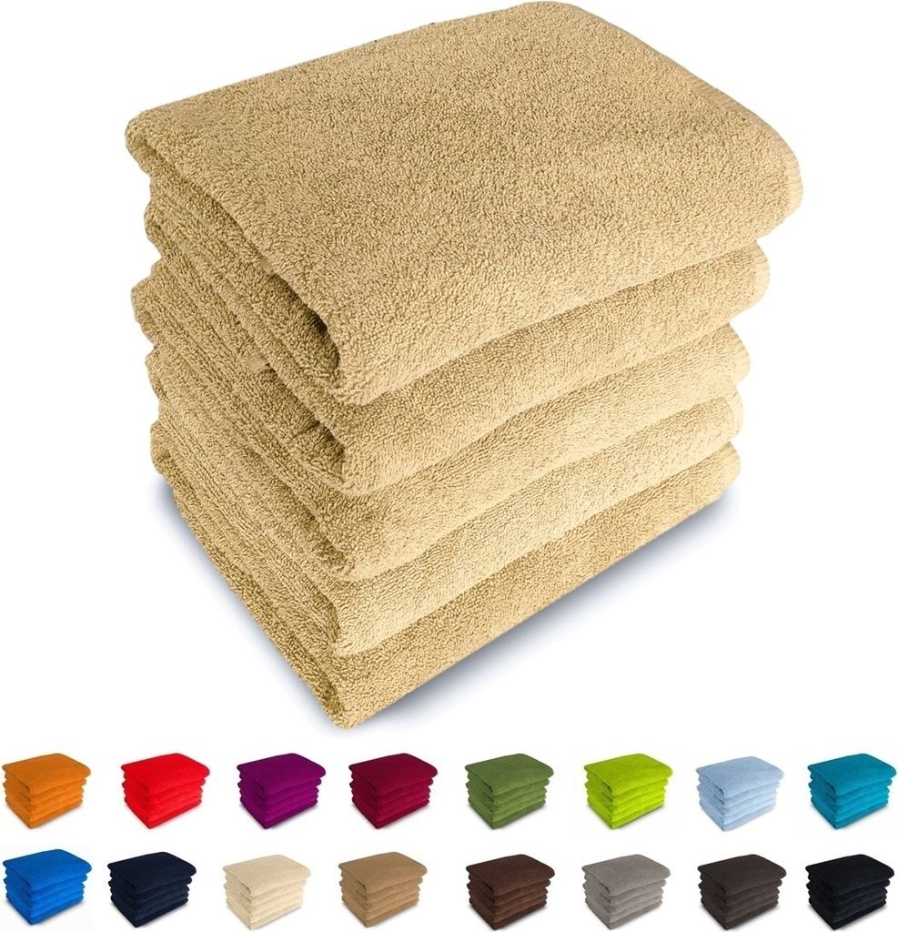 500g/m² Gästetuch 50x100 Handtücher 100% Baumwolle Frottee Nr 08 beige