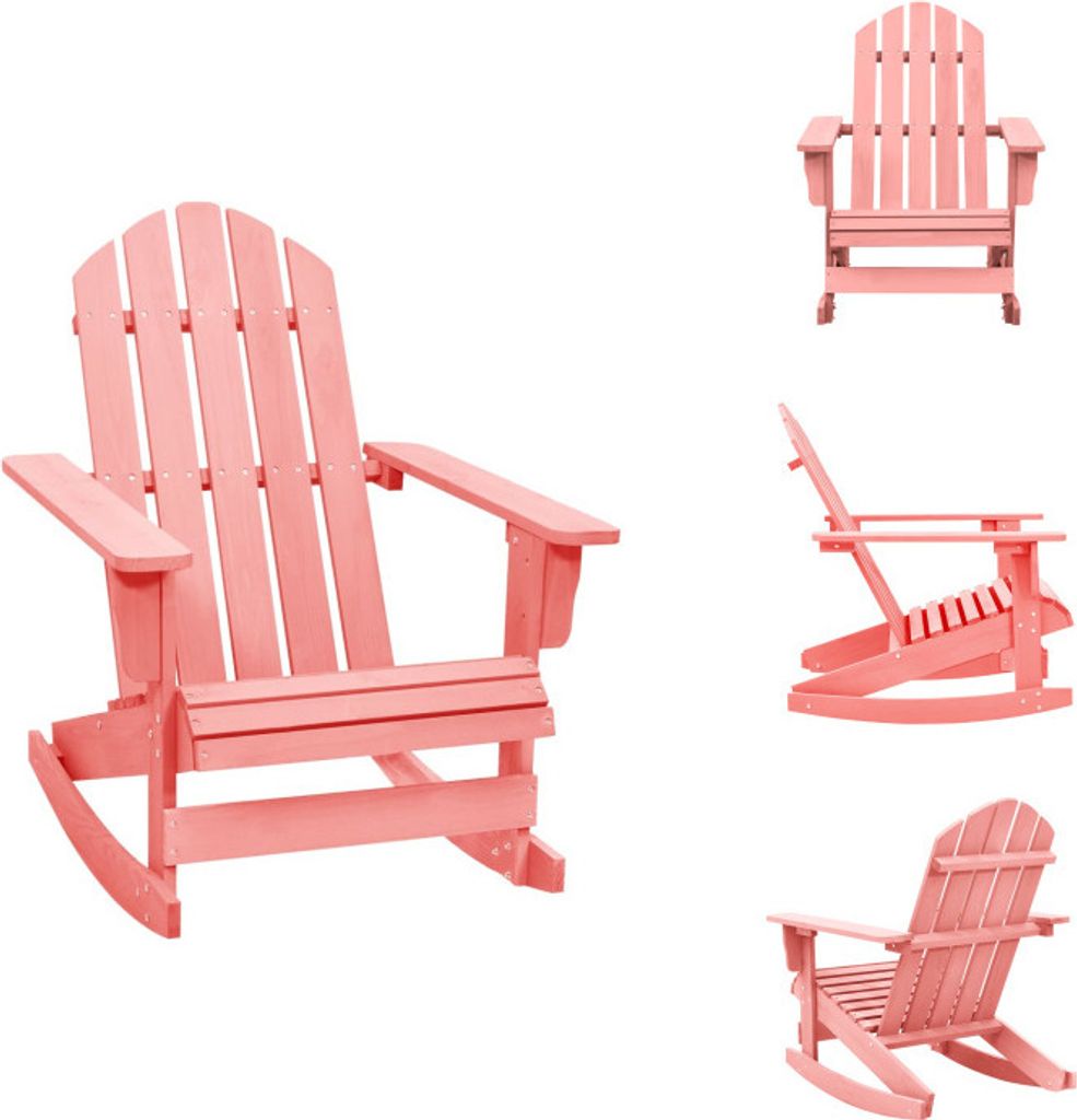 vidaXL Adirondack-Schaukelstuhl Massivholz Tanne Rosa - Gartenstühle