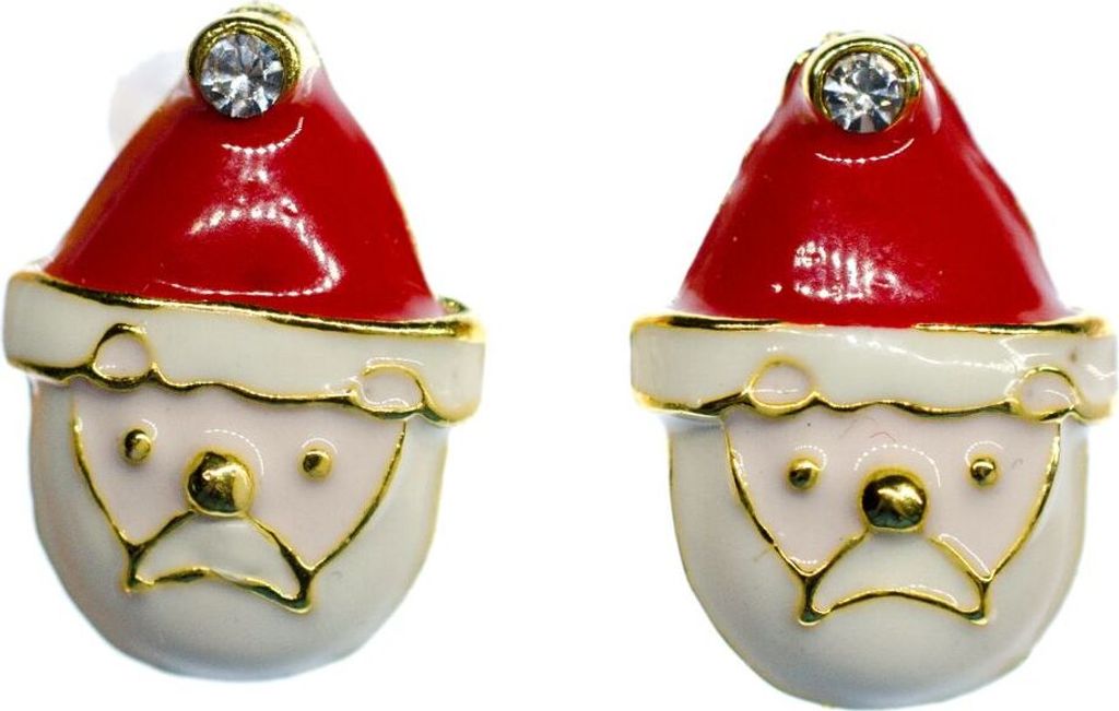 Weihnachtsmann Ohrstecker Miniblings Stecker Ohrringe Santa Strass Weihnachten