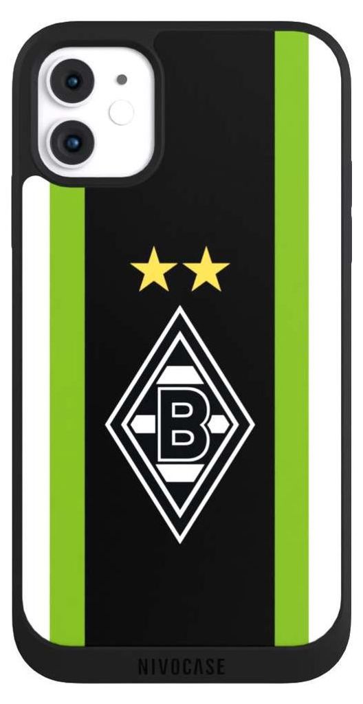 NIVOCASE Handyhülle für Apple iPhone 11 Hülle NIVOpure Case Schwarz Borussia Mönchengladbach Gladbach Logo