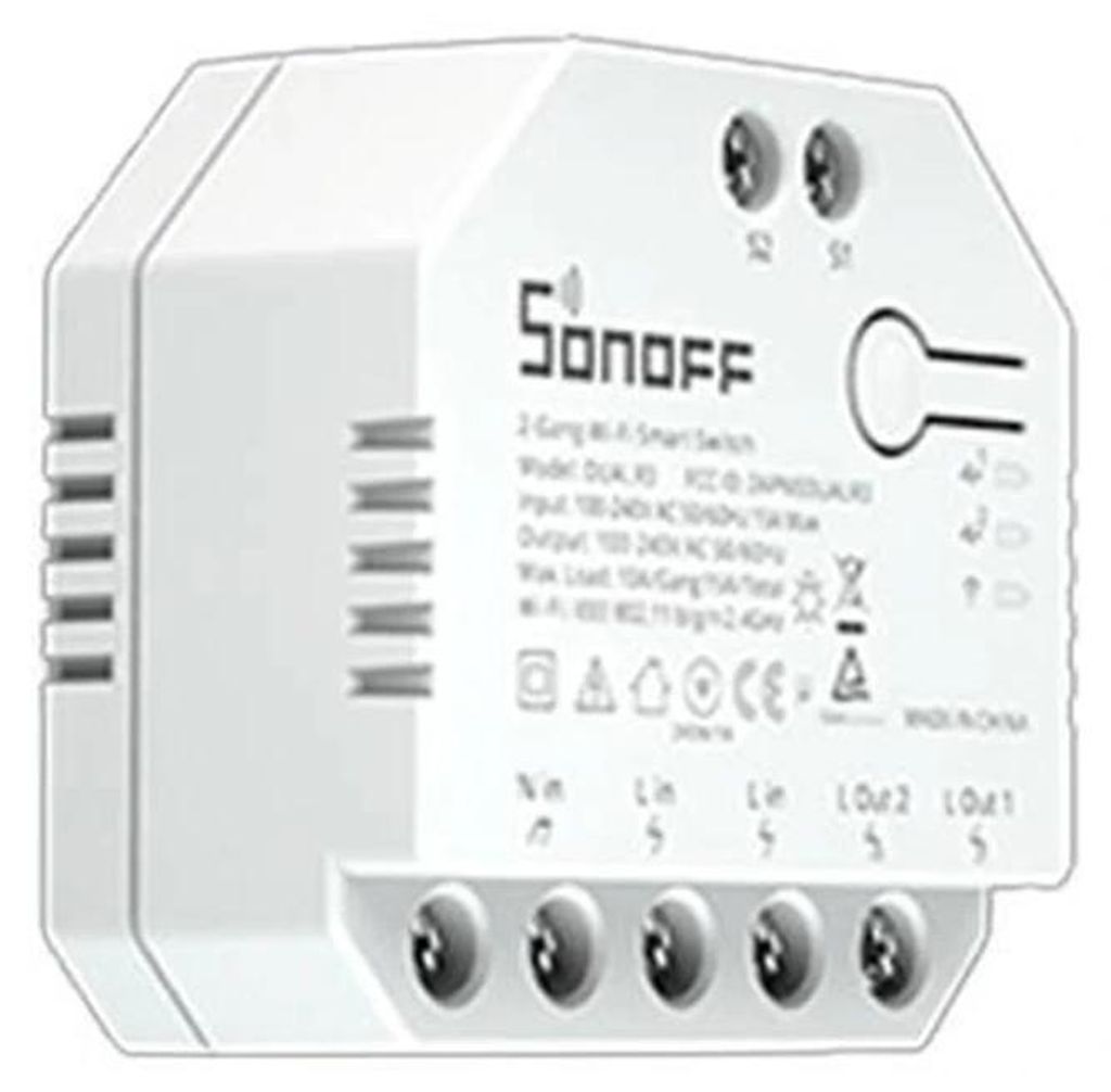 Sonoff Dual R3 przewodowy i bezprzewodowy biały Zdjęcie produktu 