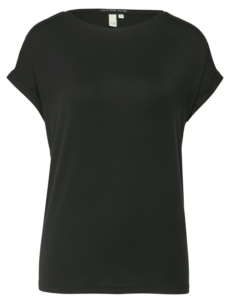 s.Oliver Damen T-Shirt Loose Fit mit Fledermausärmeln und fixiertem Umschlag