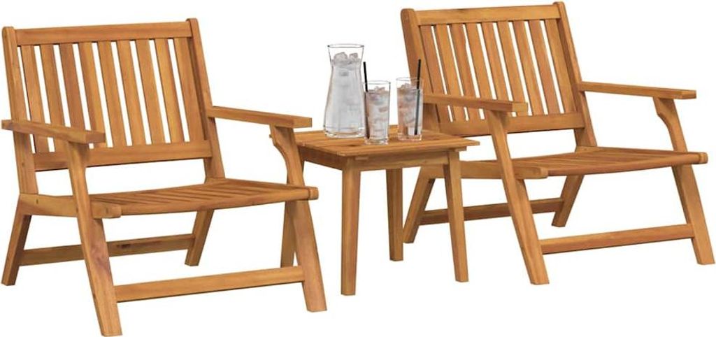 Outdoortisch-Set 3 pcs Braun Massivholz Akazie