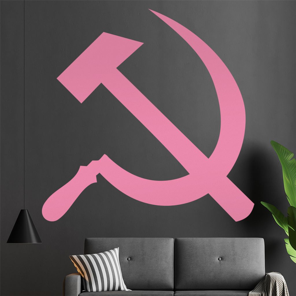 Hammer Sichel Wandtattoo in 6 Größen - Wandaufkleber Wall Sticker - Dekoration, Küche, Wohnzimmer, Schlafzimmer, Badezimmer
