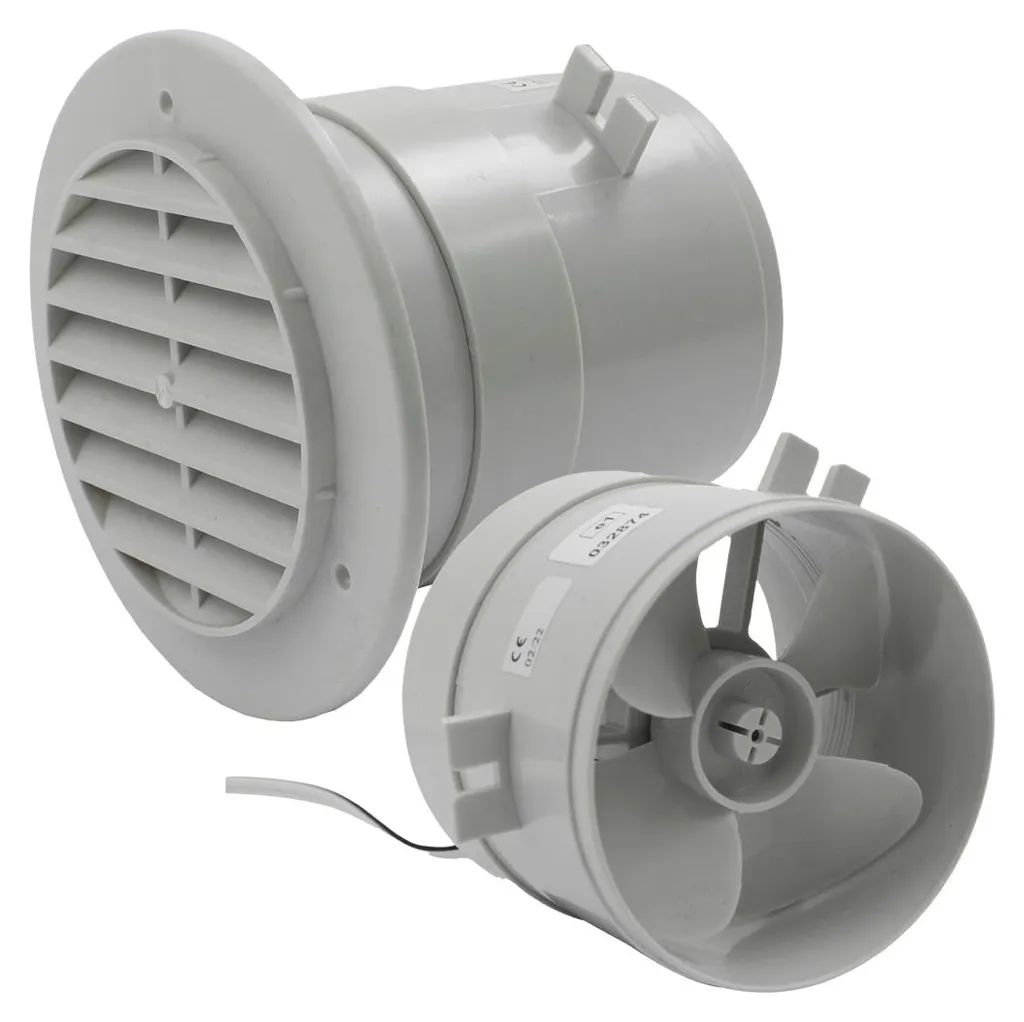 Ventilateur mural 12V anti-chaleur pour caravane et bateau gris