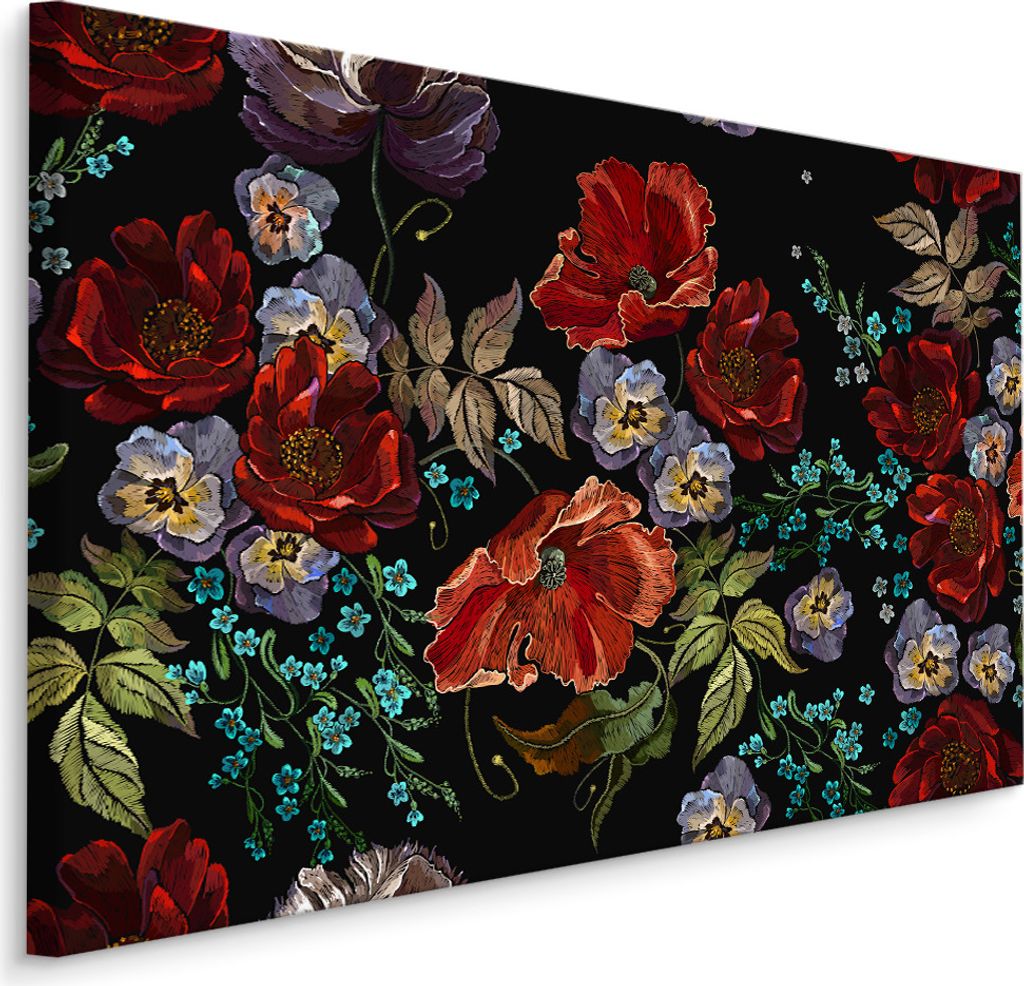Fabelhafte Canvas LEINWAND BILDER 90x60 cm XXL Kunstdruck Natur Blumen Mohnblumen