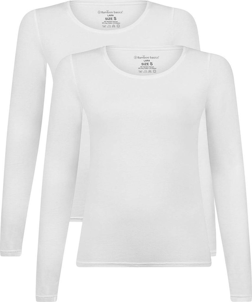 Bamboo Basics T-Shirt Lara - White - 2-Pack, Farbe:White, Größe:S