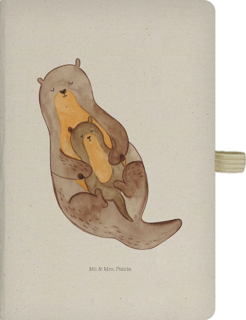 Mr. & Mrs. Panda notizbuch Otter Kind - Transparent - Geschenk, Baby, Mama, Skizzenbuch, Familie, Reisetagebuch, Mutter, Adressbuch, Geburt, Journa...