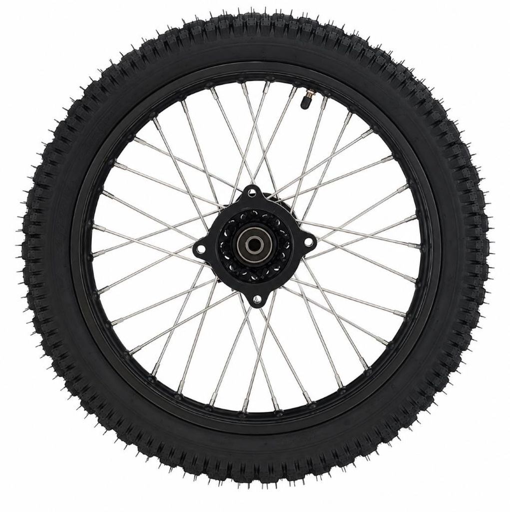 Dirtbike Komplettrad Pitbike Stahlfelge Ersatzreifen vorne Produktbild 
