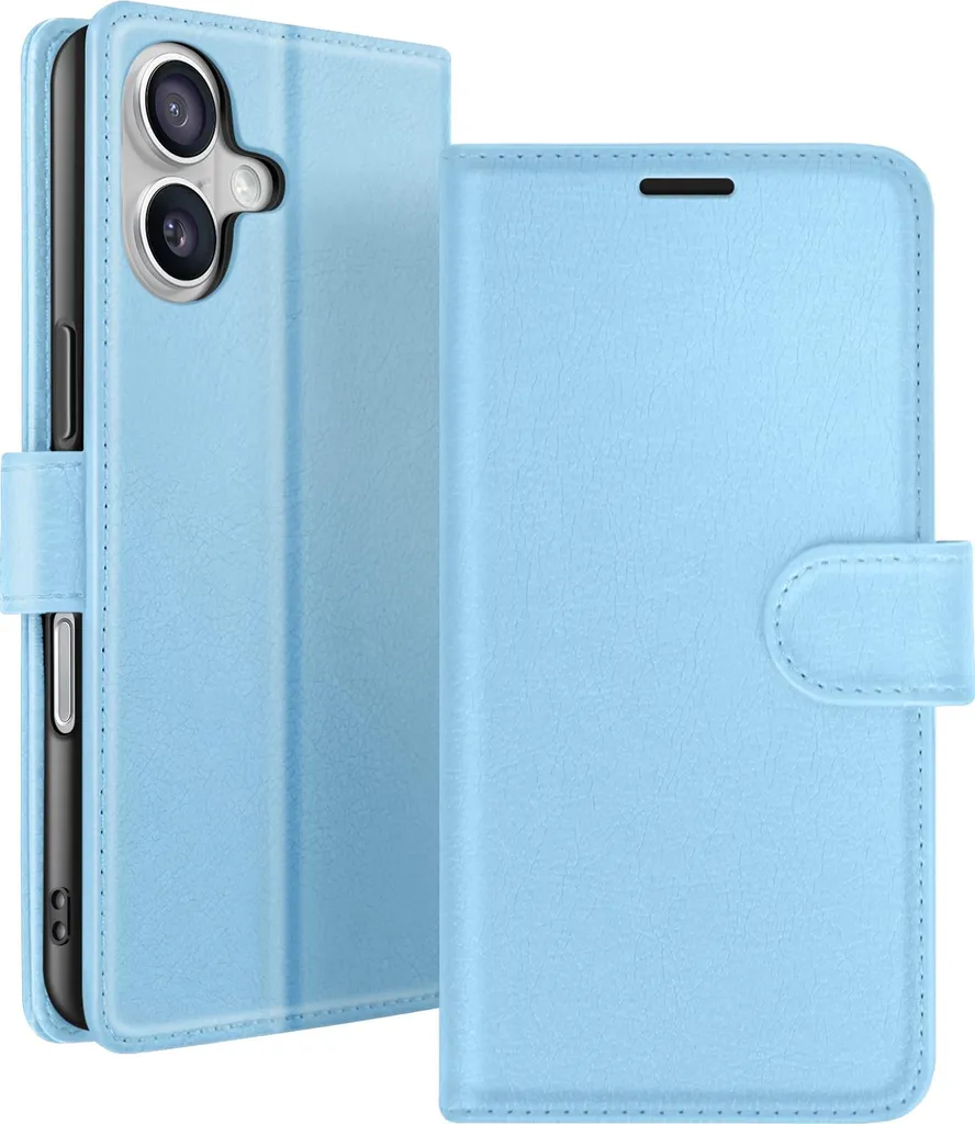 Zanaé, custodia a portafoglio per iPhone 17 Air con chiusura magnetica, azzurro