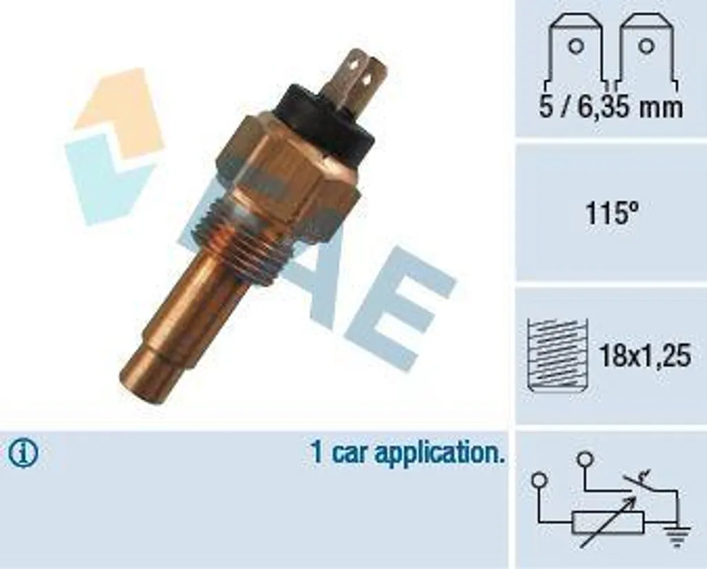 FAE 34260 Sensore Temperatura Alfa Romeo RZ - Ricambio OE 60563390