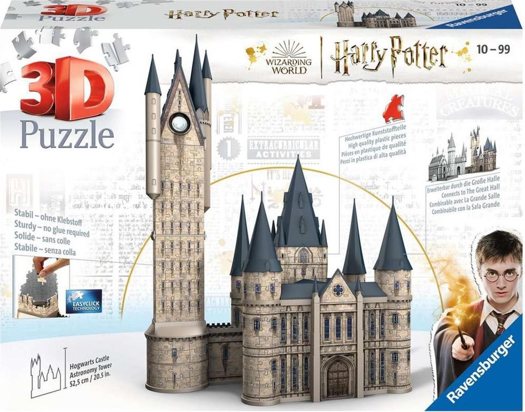 Ravensburger 3D Puzzle 11277 - Harry Potter Hogwarts Schloss - Astronomieturm - 540 Teile - Für alle Harry Potter Fans a