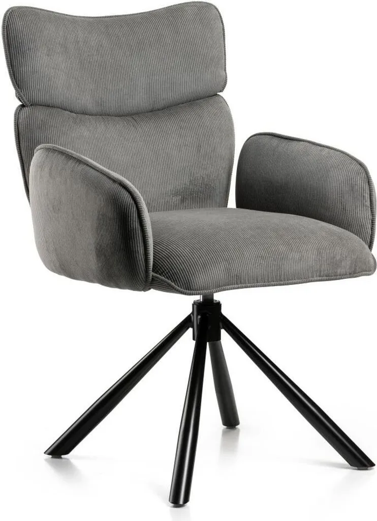 Chaise de Bureau et Salle à Manger Grise Tudor - Confort Ergonomique Idéal