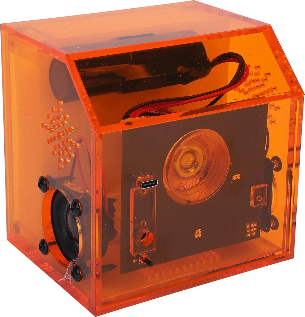 Haut-parleur décoratif fluide magnétique orange pour bureau et salon