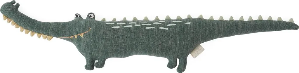OYOY MINI Peluche Crocodile L90 x W8 x H17 cm Vert en Coton Tricoté