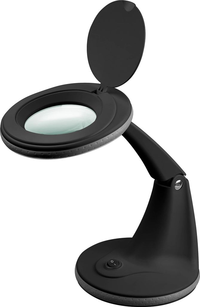 GOOBAY LED-Stand-Lupenleuchte, 6 W, 450 lm, 1,75x Vergrößerung, schwarz