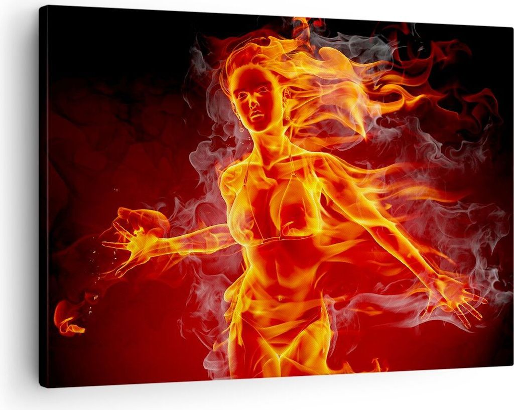 Bild auf Leinwand - Leinwandbild - Frau Flammen Produktbild 