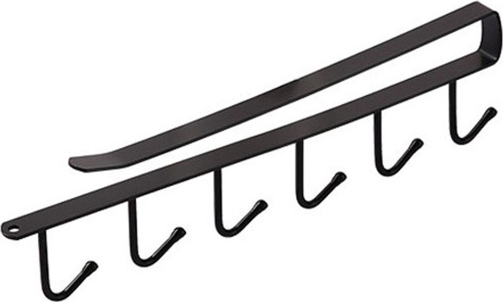 2 Stück Küchenregale, Multifunktionsregale, Schrankhaken ohne Spuren und Nägel, Garderobenhaken aus Metall mit spurlosen Haken (schwarz)