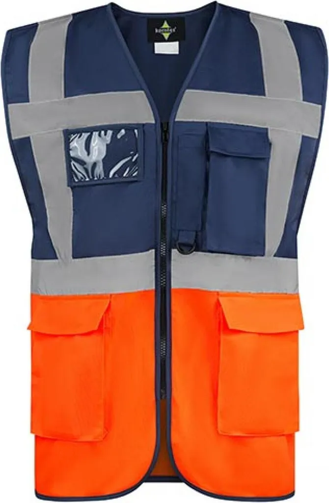 Korntex Hamburg Gilet S Navy Arancio - Robusto e Multitasche