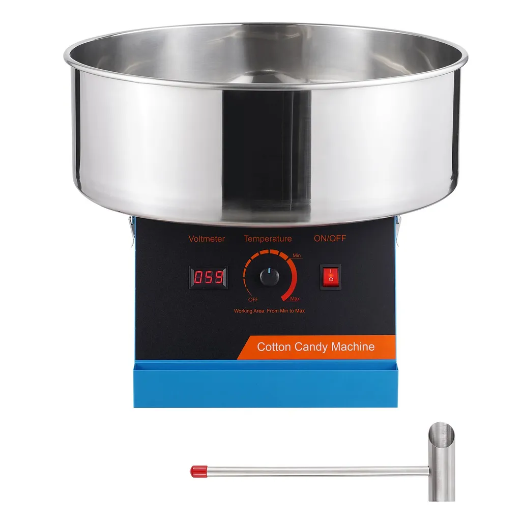 Machine à barbe à papa SucceBuy 1000W en acier inoxydable bleu