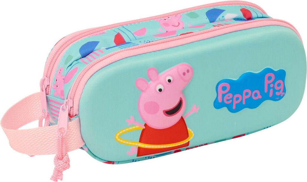 Peppa Pig 3D Federmäppchen Kinder - 21x6x8cm Mit Zwei Fächern