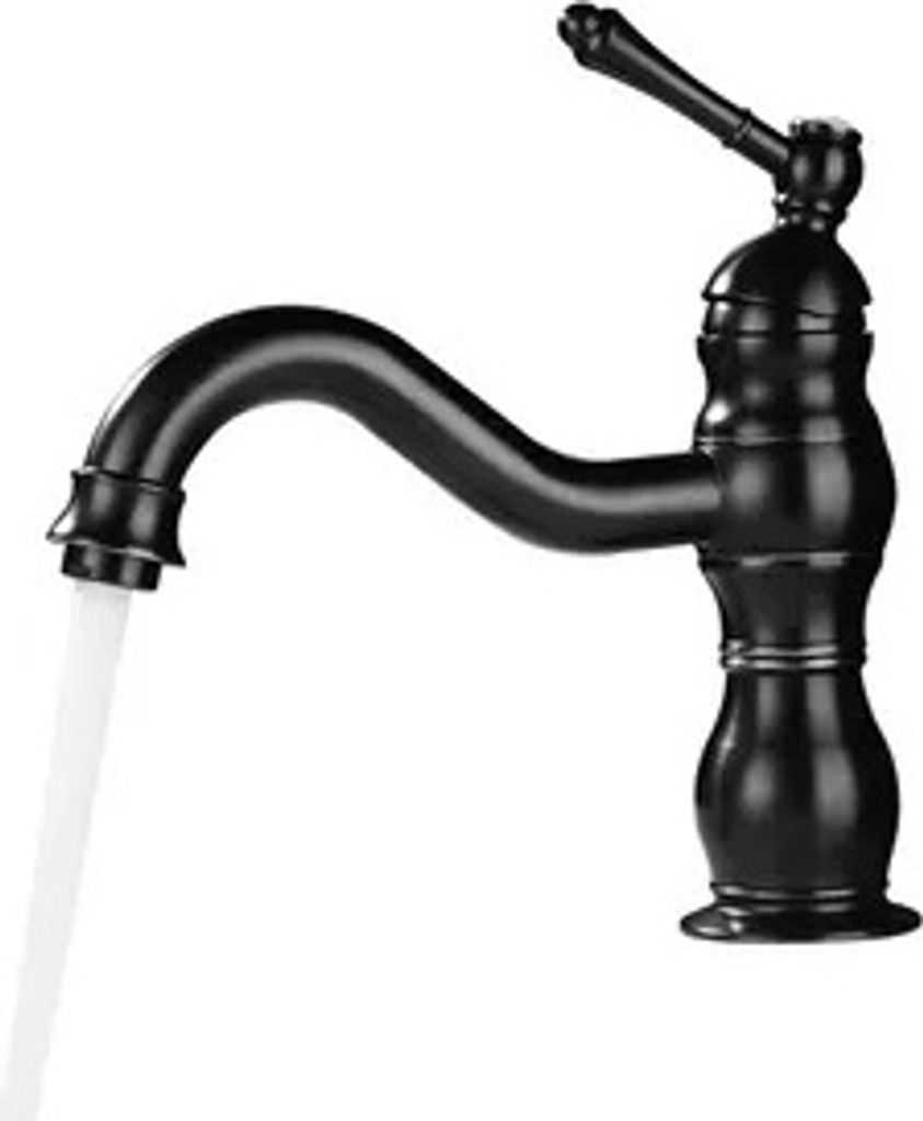 Badamatur Schwarz Armatur Bad Wasserhahn  Waschtischarmatur Produktbild 1