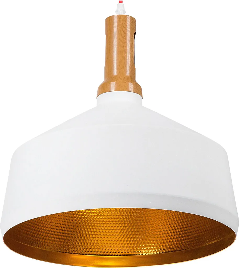 Lustre suspension moderne pour table à manger métal blanc et doré