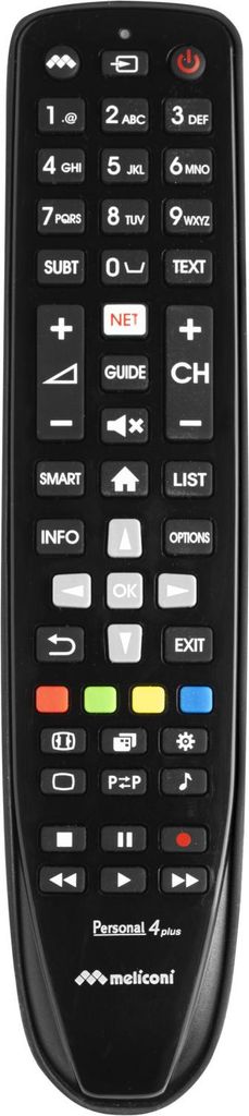 Meliconi Gumbody Personal 4 plus Telecomando TV IR Wireless Nero Gomma Philips