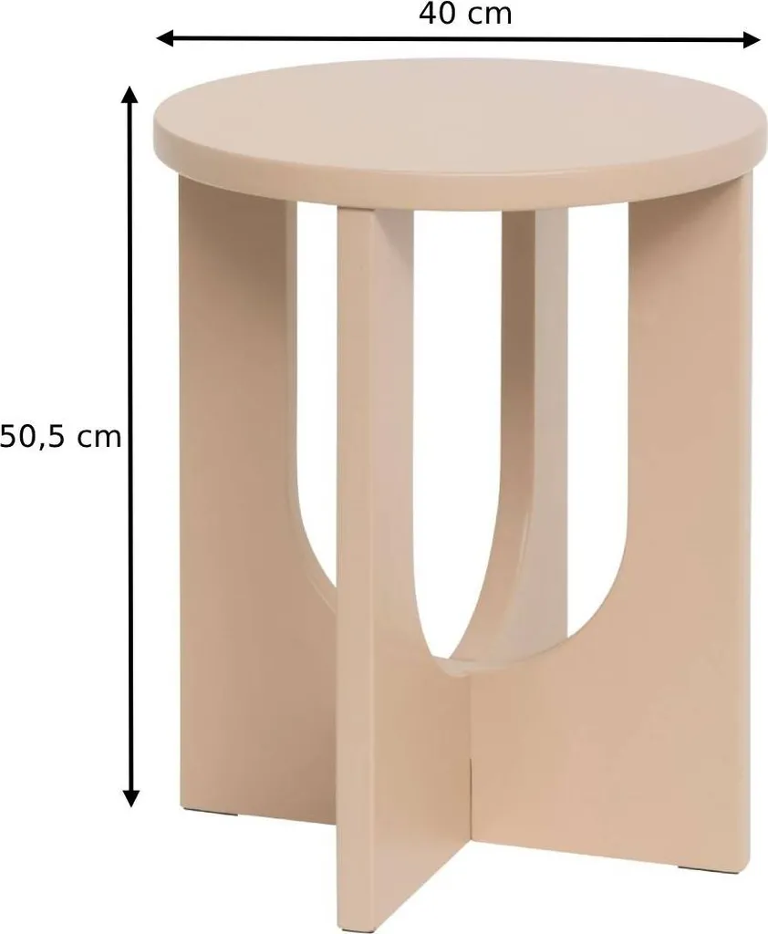 Table d'appoint pour salon et chambre Bloom Noisette - Pose-café 50x40 cm