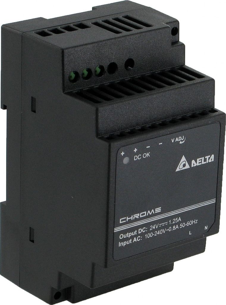 Delta Netzteil DIN-Schiene 24V/1,25A 30W CHROME