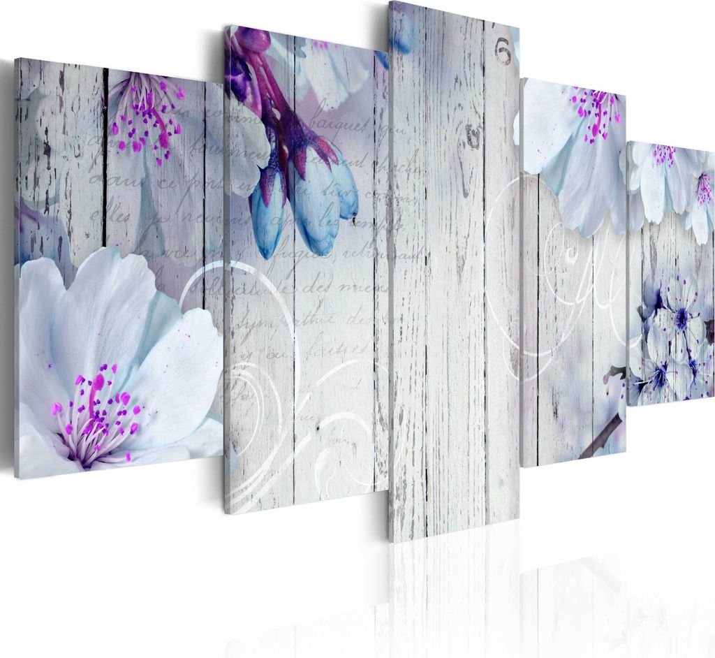 Leinwandbilder 200x100 cm b-A-0242-b-p Vlies Leinwandbild 5 tlg Kunstdruck modern Wandbilder XXL Wanddekoration Design Wand Bild ABSTRAKT BLUMEN MA...