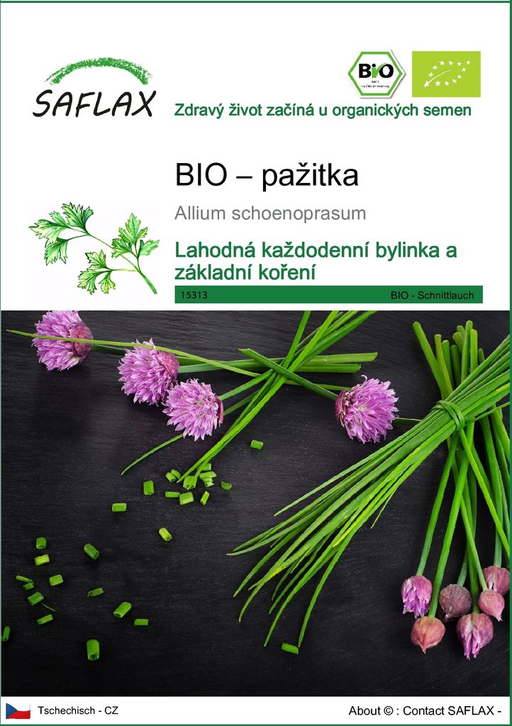 SAFLAX - BIO – pažitka - Allium schoenoprasum - 250 Semena Obrázek produktu 