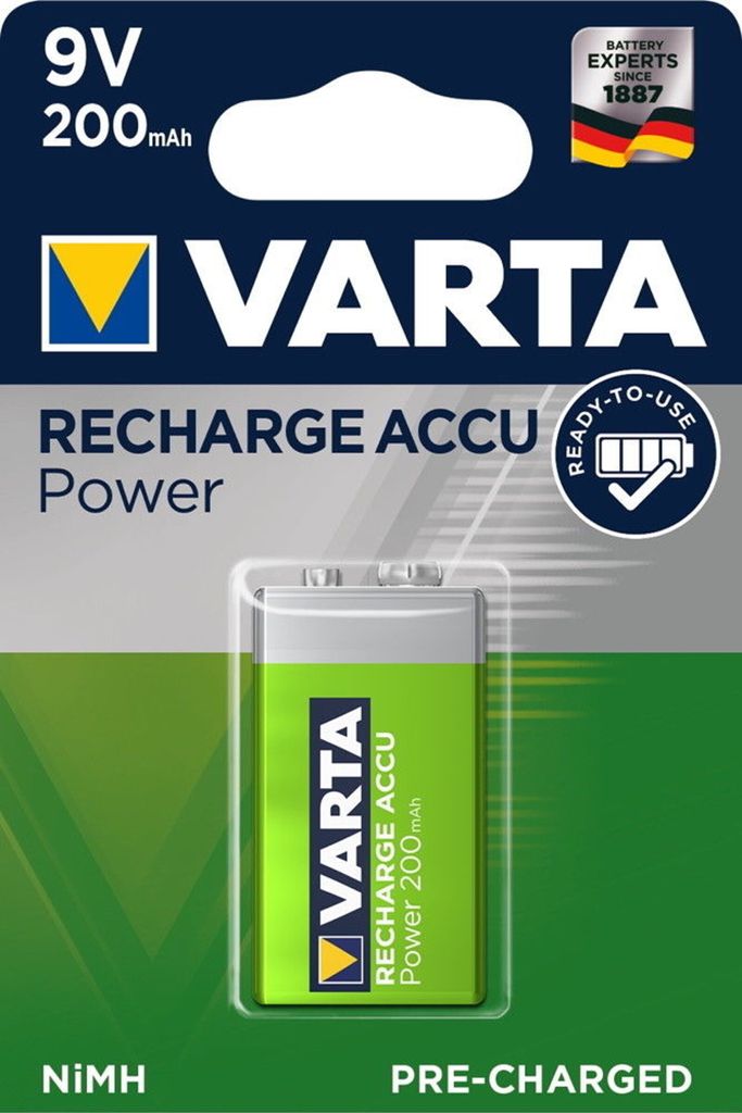 Varta Ready to Use LSD NiMH batterij 6HR61 blok, 200mAh, Productafbeelding 