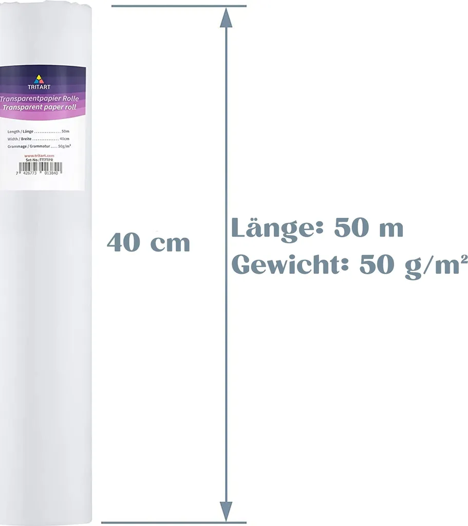 Papier Architecte Rouleau 40cm x 50m pour Plans et Dessins Techniques - 2
