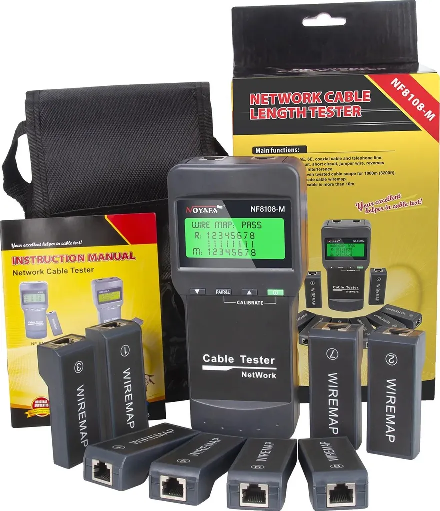 Testeur de câble réseau NF-8108M avec mesure de longueur LCD précis