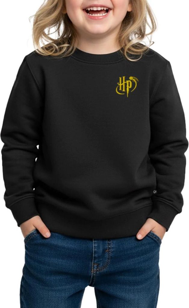 Spreadshirt Harry Potter kleines Logo Stick Kinder/Teenager Premium Pullover, 110/116 (4 Jahre), Schwarz